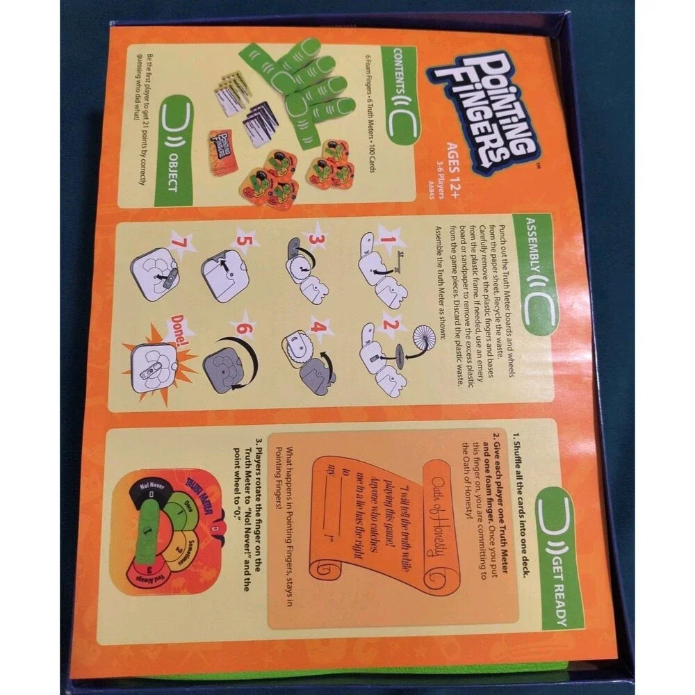 2013 Pointing Fingers Who Did What! Family Game 100% Complete